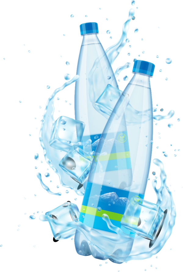 Small bottles of mineral water